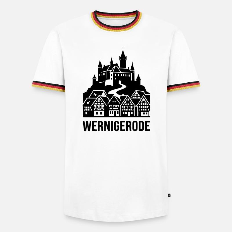 Wernigerode Harz - Männer Kontrast-T-Shirt - Weiß/Dreifarbig