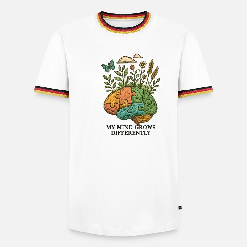 Brain grows differently - Men's Ringer Shirt - white/tricolour