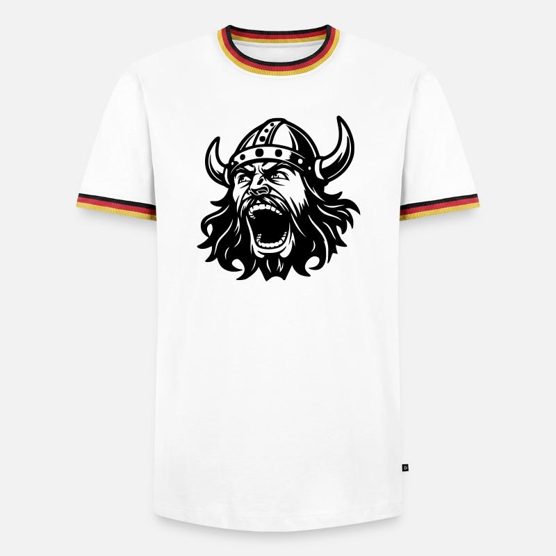 Wikinger Black Head - Männer Kontrast-T-Shirt - Weiß/Dreifarbig