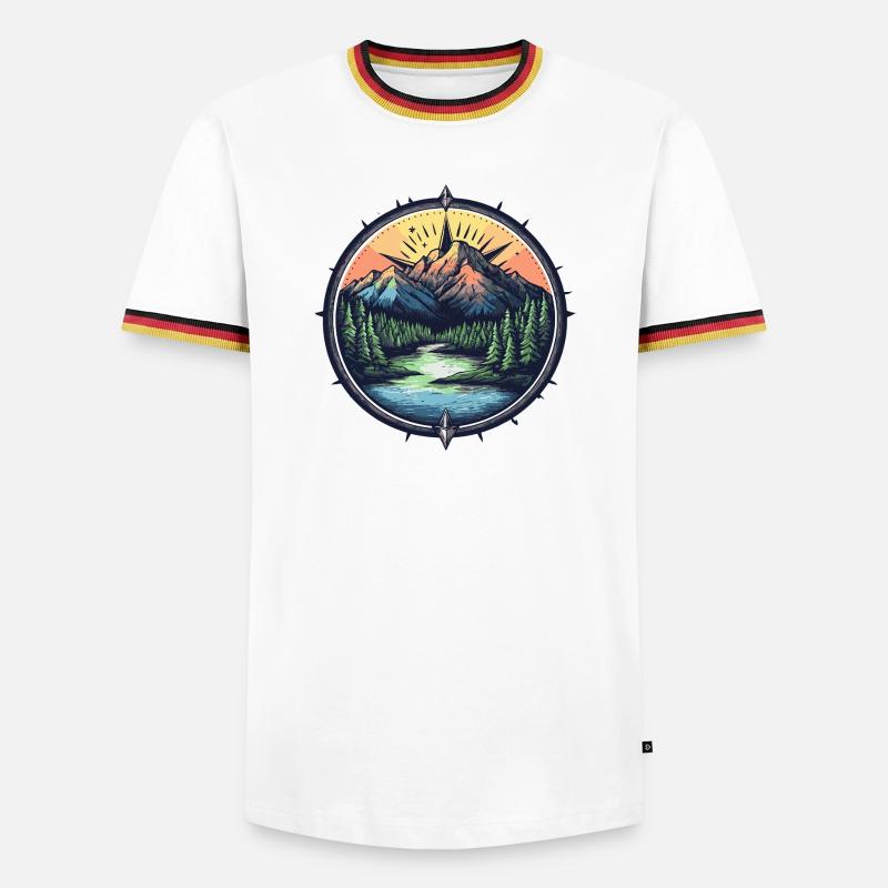 Mountains Compass - Men's Ringer Shirt - white/tricolour