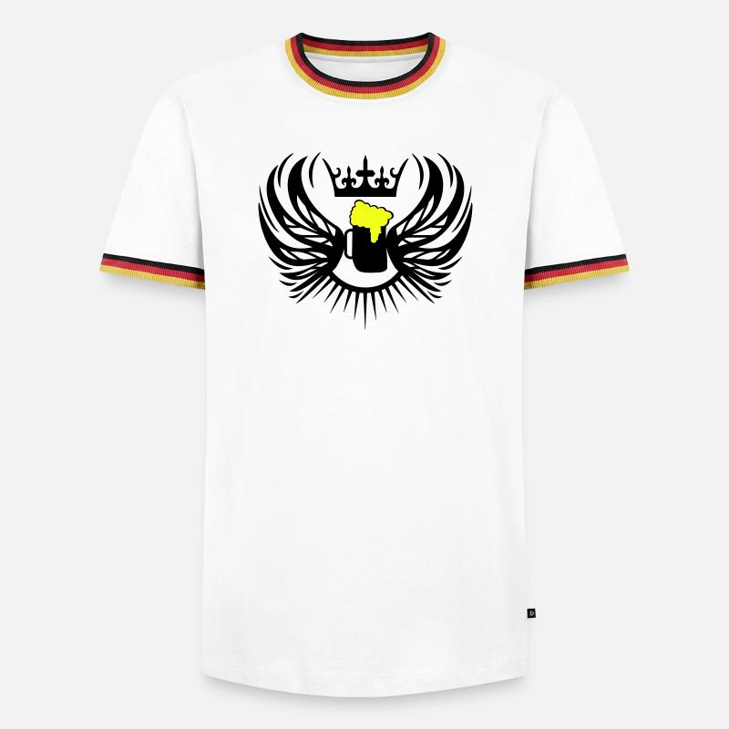 bier_wappen2 - Men's Ringer Shirt - white/tricolour