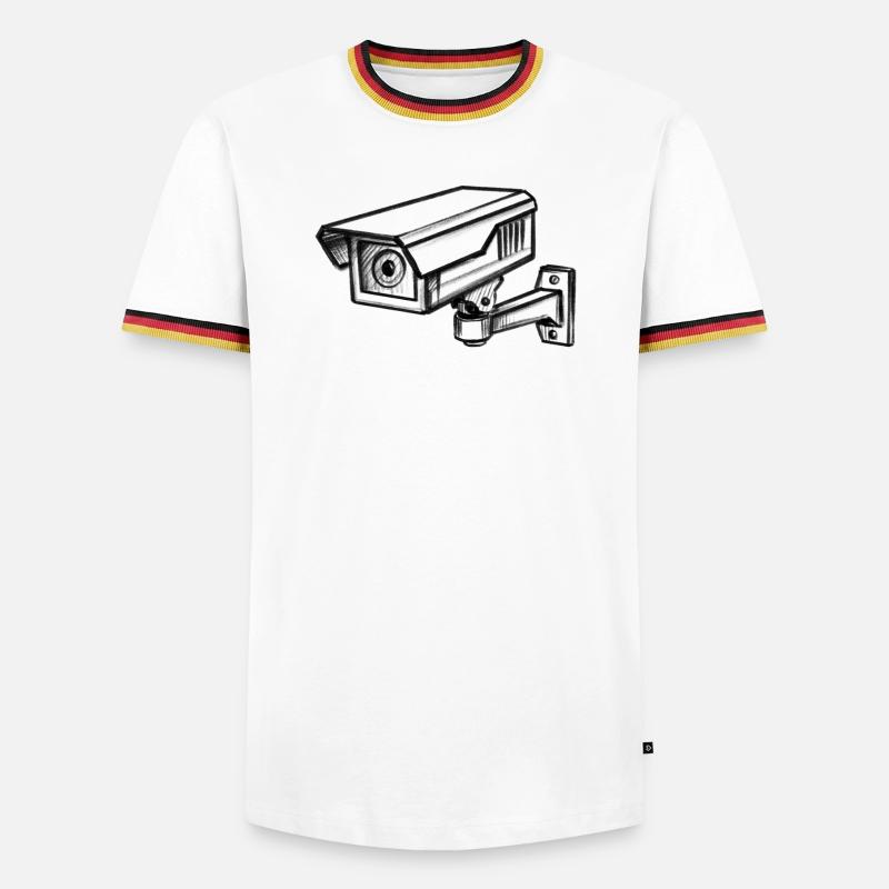 Security Camera Security - Illusionration - Men's Ringer Shirt - white/tricolour