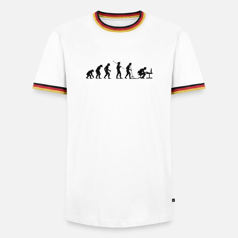 Programmer Computer Freak Evolution - Men's Ringer Shirt - white/tricolour