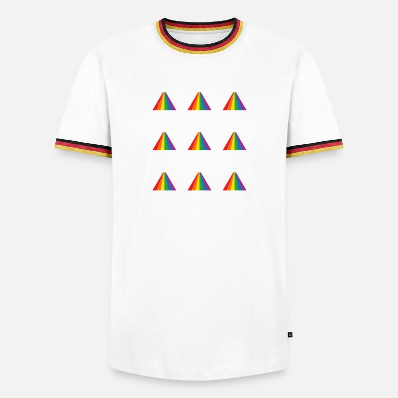 Rainbow Pyramid Pattern - Men's Ringer Shirt - white/tricolour