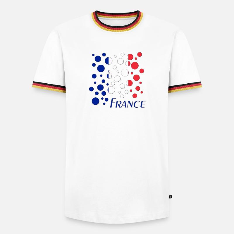 French Circle Dots Pattern - Men's Ringer Shirt - white/tricolour