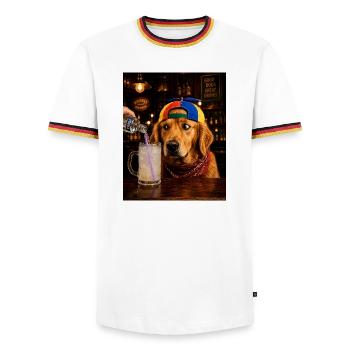 Baby Bell Malle Hund Wodka Lemon - Mallorca Party - Männer Kontrast-T-Shirt - Weiß/Dreifarbig - Vorne - AI Model Female 172 light (172cm) & AI Model Male 185 light (185cm)