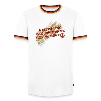 If_I_could - Men's Ringer Shirt - white/tricolour - Front - AI Model Female 172 light (172cm) & AI Model Male 185 light (185cm)