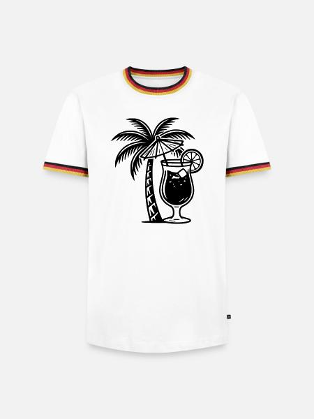 Cocktail Palm - Men's Ringer Shirt - white/tricolour