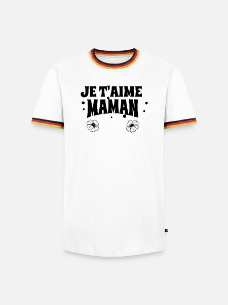 Ich liebe dich, Mama - Männer Kontrast-T-Shirt - Weiß/Dreifarbig