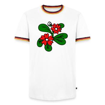 Fantasme de la Fleur - T-shirt contrasté Homme - blanc/tricolore - Devant - AI Model Female 172 light (172cm) & AI Model Male 185 light (185cm)