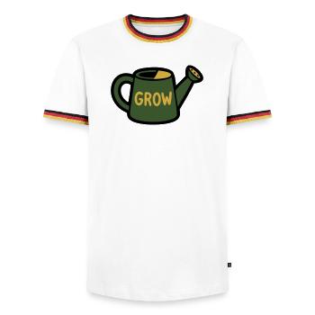 L’arrosage peut faire pousser des plantes jardinières - T-shirt contrasté Homme - blanc/tricolore - Devant - AI Model Female 172 light (172cm) & AI Model Male 185 light (185cm)