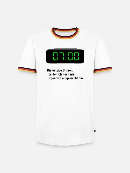 Die einzige Uhrzeit - Männer Kontrast-T-Shirt - Weiß/Dreifarbig
