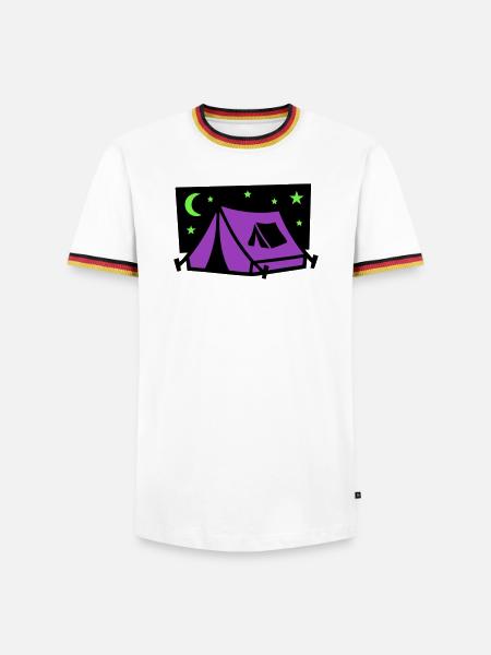 Festival Tent Night Logo - Men's Ringer Shirt - white/tricolour