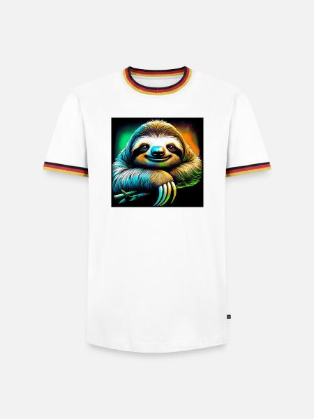 Faultier - Männer Kontrast-T-Shirt - Weiß/Dreifarbig