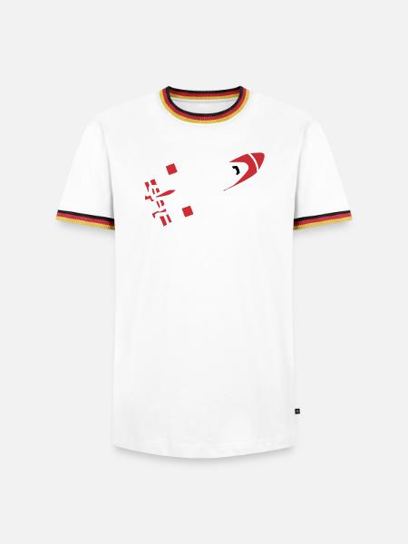 Abstract Rocket Silhouette - Men's Ringer Shirt - white/tricolour
