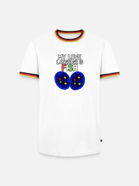 Meine Liebessprache ist FISH – Zytogenetik - Männer Kontrast-T-Shirt - Weiß/Dreifarbig