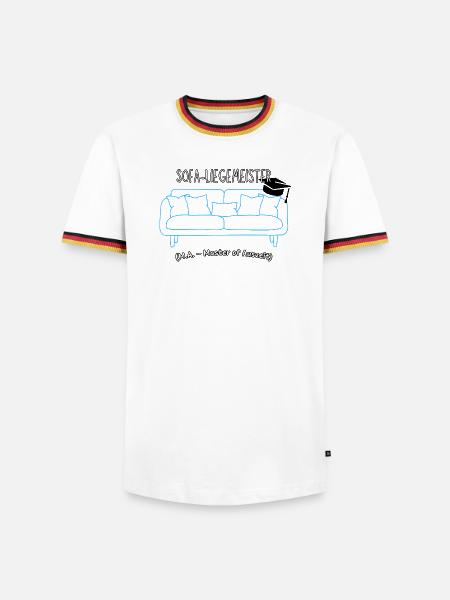 Sofa-Liegemeister: Master der Auszeit - Männer Kontrast-T-Shirt - Weiß/Dreifarbig