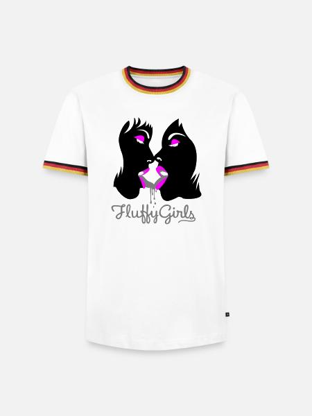 fluffy girls - Männer Kontrast-T-Shirt - Weiß/Dreifarbig