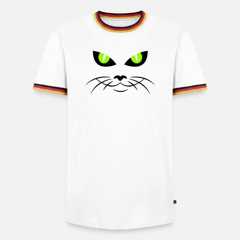 cat face - katzengesicht - Men's Ringer Shirt - white/tricolour