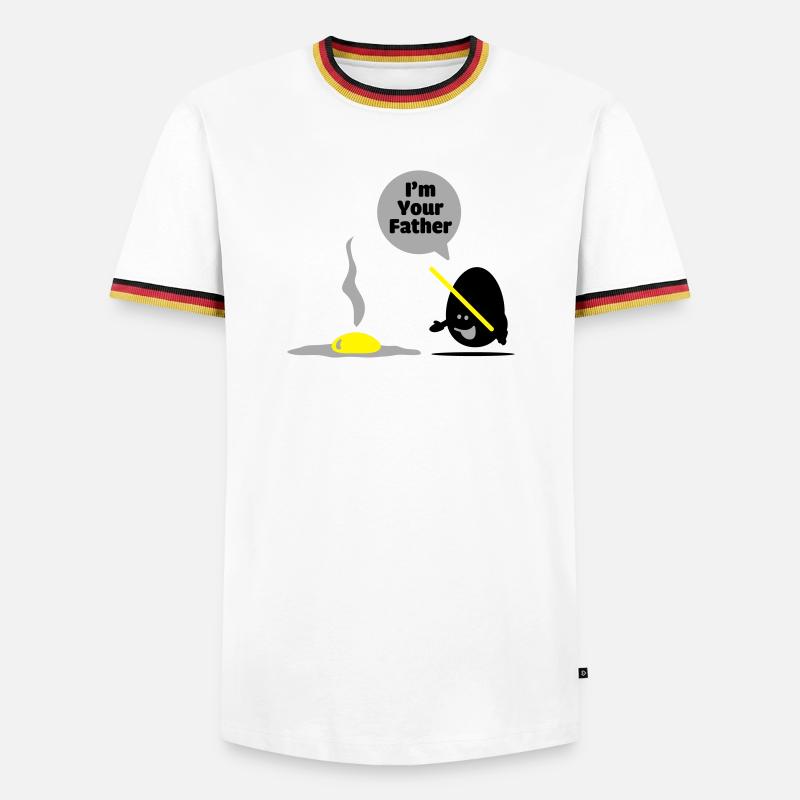 egg vader - Männer Kontrast-T-Shirt - Weiß/Dreifarbig