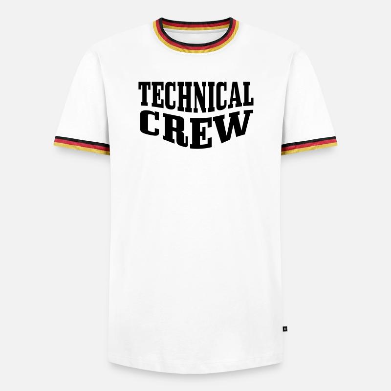 Technische Crew 2 - Männer Kontrast-T-Shirt - Weiß/Dreifarbig