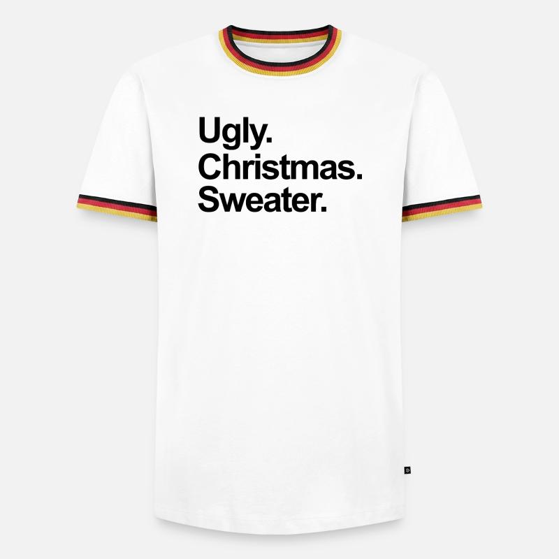 hässlicher Weihnachtspullover - Männer Kontrast-T-Shirt - Weiß/Dreifarbig