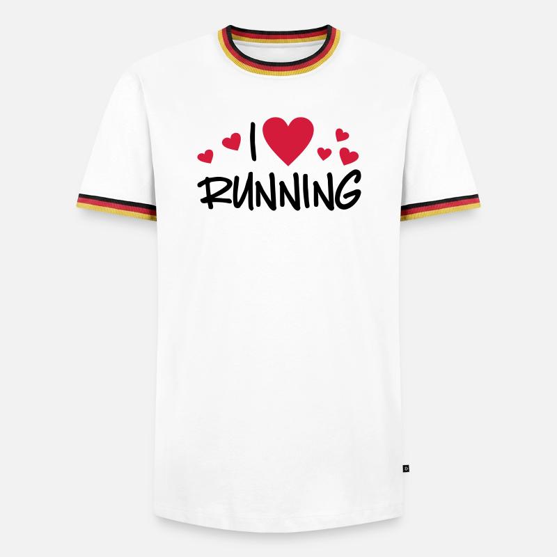 run - Men's Ringer Shirt - white/tricolour