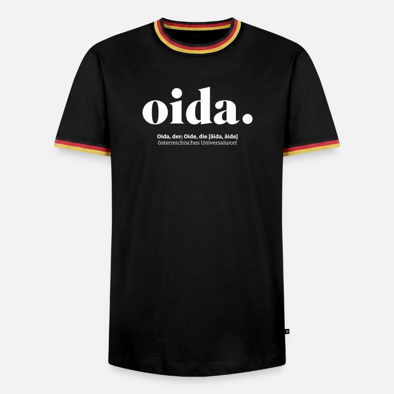 Oida Design Geschenkidee - Männer Kontrast-T-Shirt - Schwarz/Dreifarbig