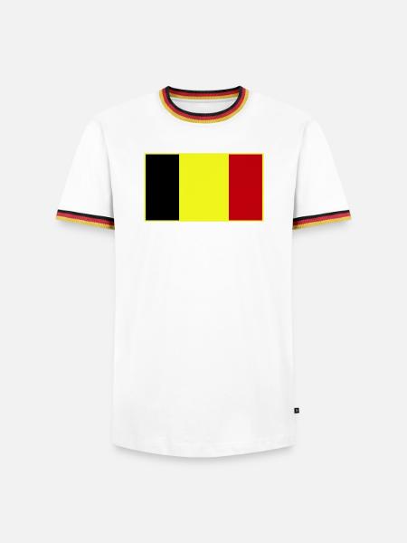 Anpassbare dreifarbige Flagge - Männer Kontrast-T-Shirt - Weiß/Dreifarbig
