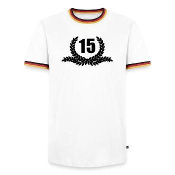 Lauwerkrans 15 ANS - T-shirt contrasté Homme - blanc/tricolore - Devant - AI Model Female 172 light (172cm) & AI Model Male 185 light (185cm)