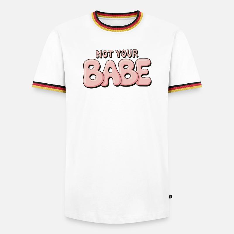 Not Your Babe - Statement Bubble Font - Men's Ringer Shirt - white/tricolour