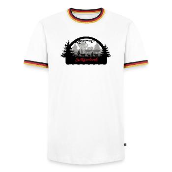 Switzerland Silhouette - Men's Ringer Shirt - white/tricolour - Front - AI Model Female 172 light (172cm) & AI Model Male 185 light (185cm)