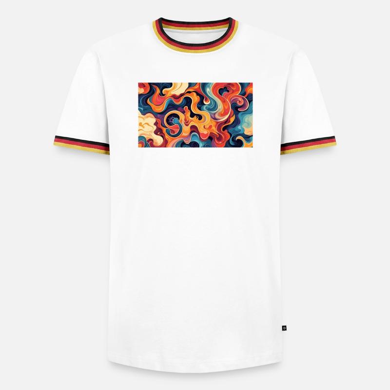 Vibrant Fluid Abstract Artwork - Men's Ringer Shirt - white/tricolour