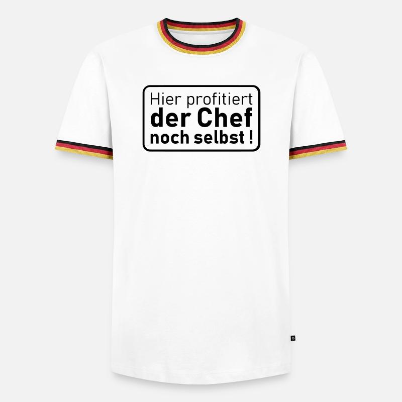 der Chef noch selbst - Männer Kontrast-T-Shirt - Weiß/Dreifarbig
