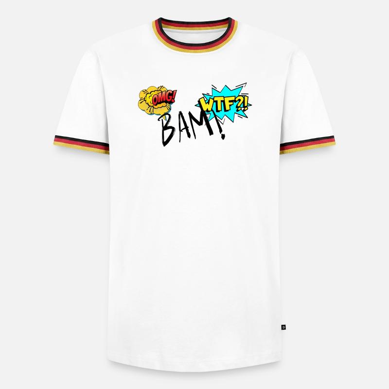 Comic Explosive OMG WTF Exclamations - Men's Ringer Shirt - white/tricolour