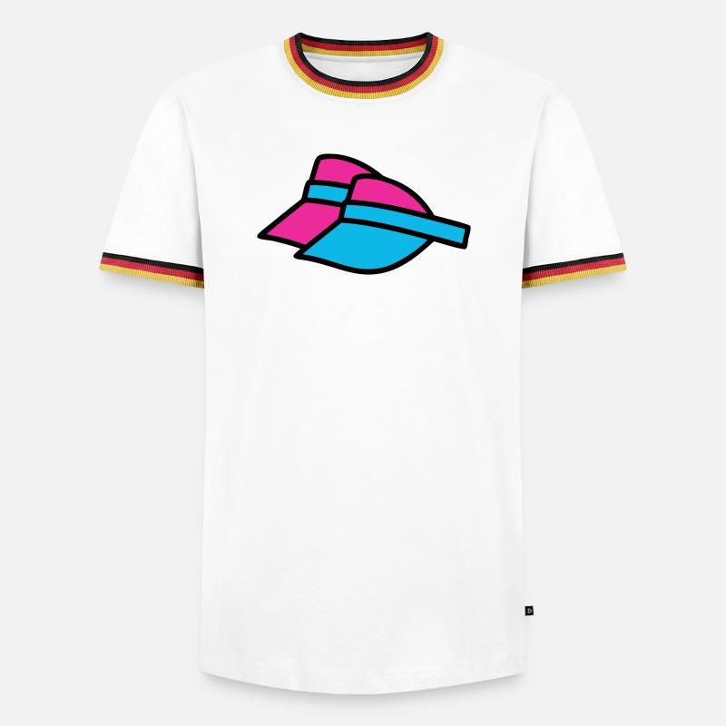 90er Sonnenblenden Retro Visor - Männer Kontrast-T-Shirt - Weiß/Dreifarbig