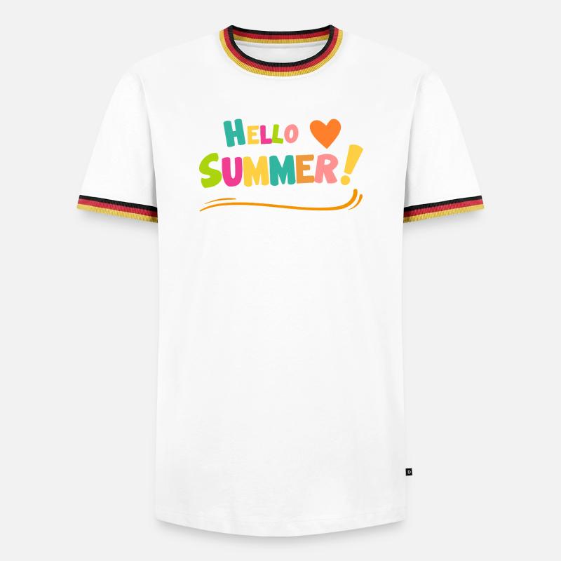 Hello Summer Farbexplosion - Männer Kontrast-T-Shirt - Weiß/Dreifarbig