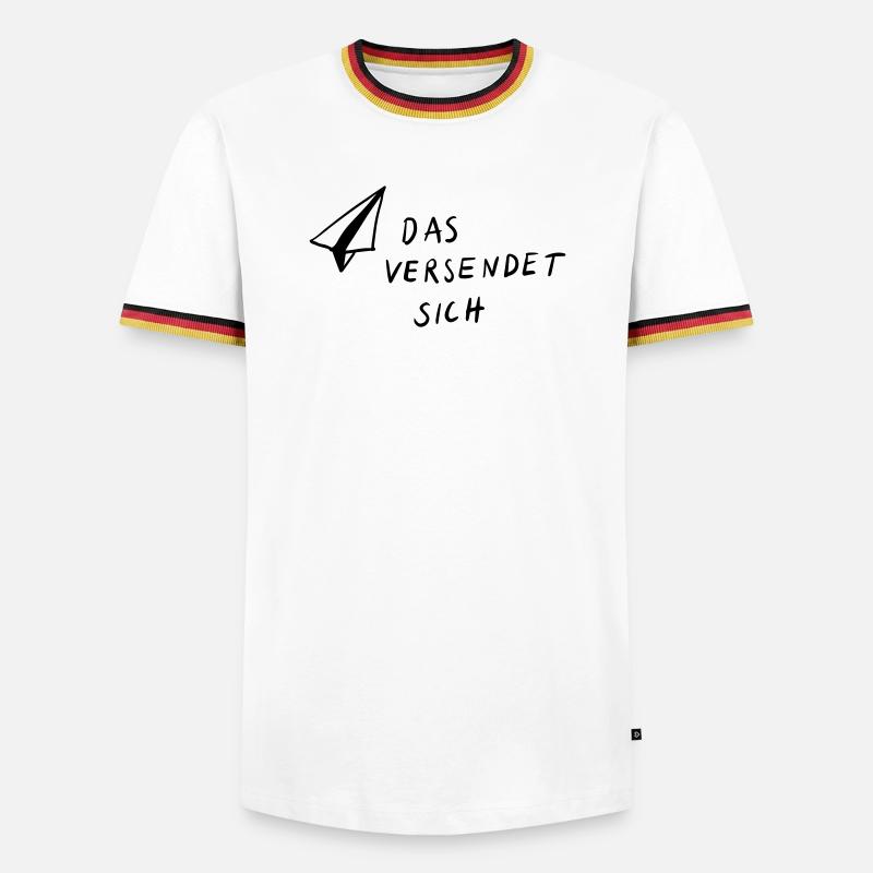 Das versendet sich - Männer Kontrast-T-Shirt - Weiß/Dreifarbig