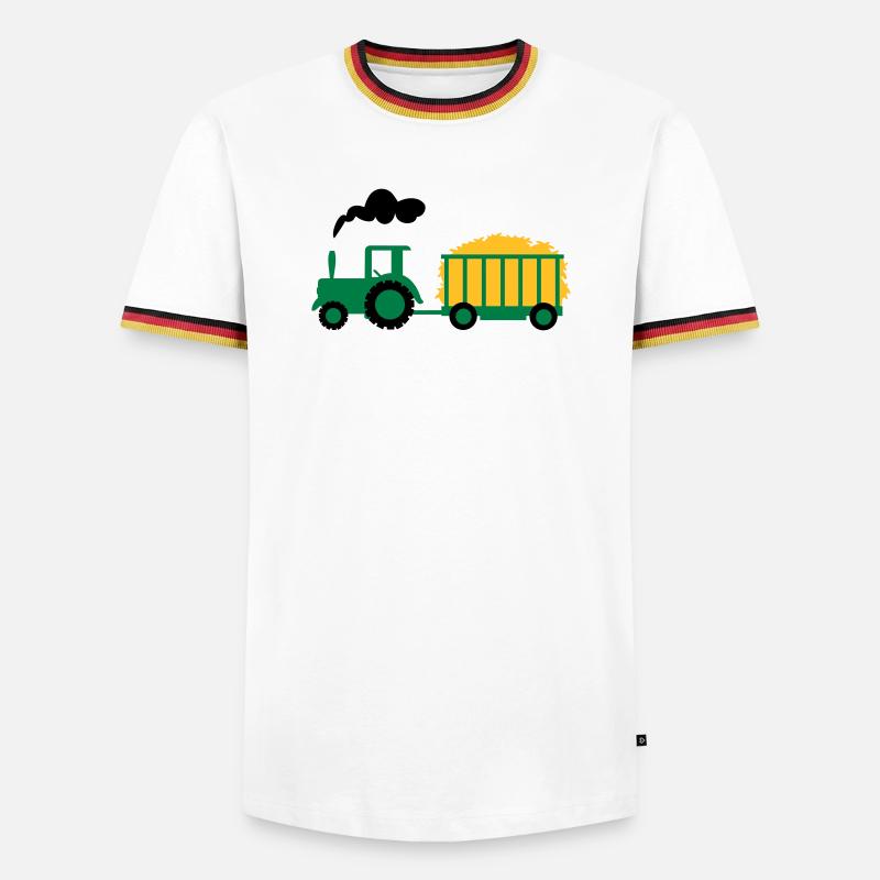 traktor kind geschenk - Männer Kontrast-T-Shirt - Weiß/Dreifarbig