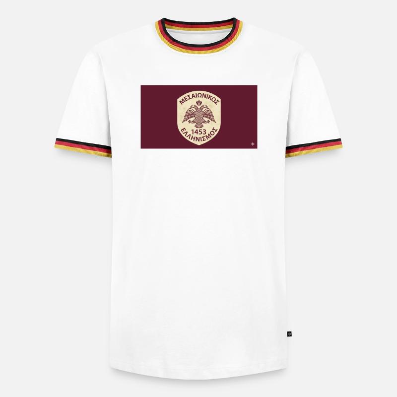 Byzantine Eagle 1453 Emblem - Men's Ringer Shirt - white/tricolour