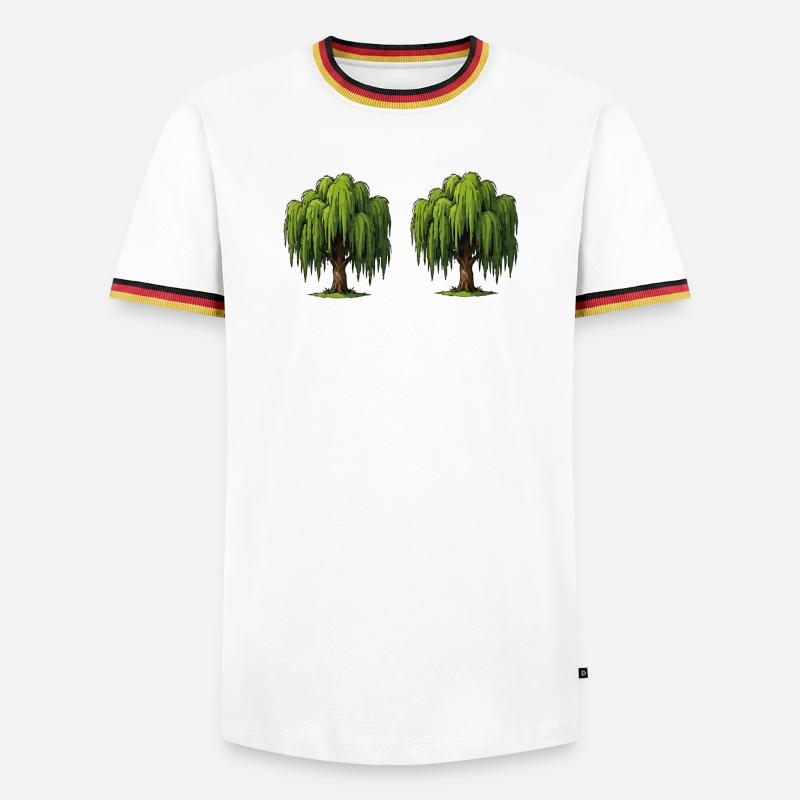 Double Willow Tree Scene - Men's Ringer Shirt - white/tricolour