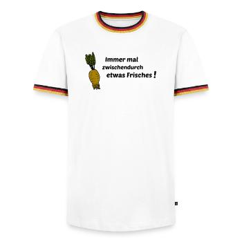 Toujours quelque chose de frais - T-shirt contrasté Homme - blanc/tricolore - Devant - AI Model Female 172 light (172cm) & AI Model Male 185 light (185cm)