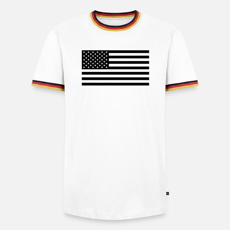 Black US flag - Men's Ringer Shirt - white/tricolour