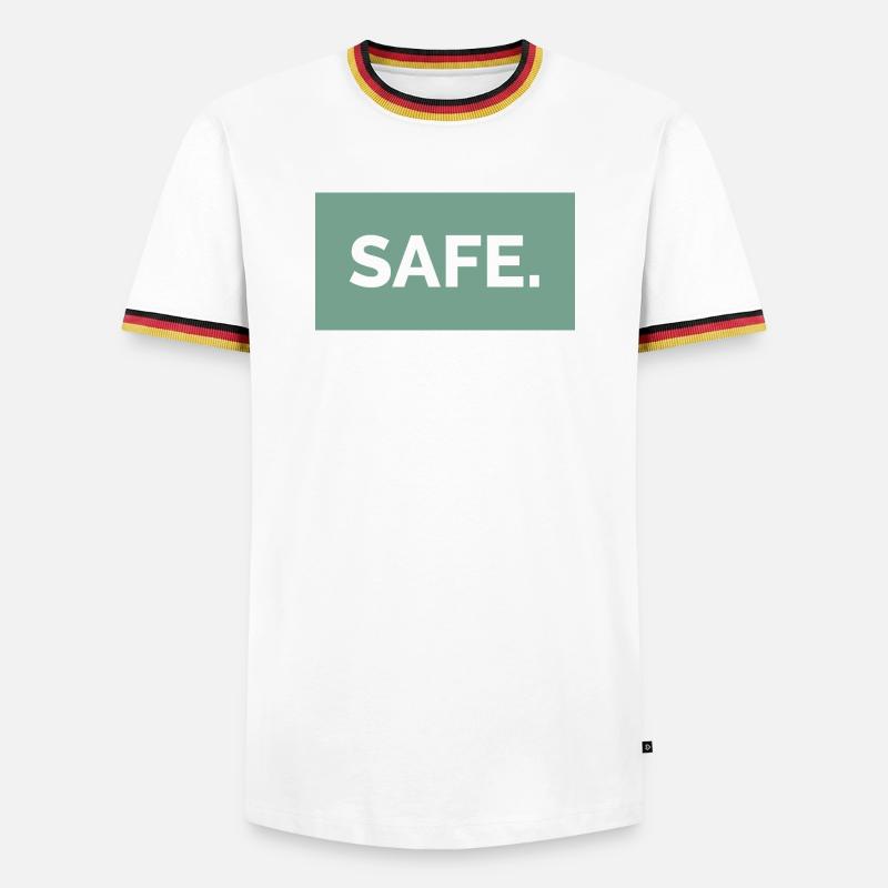 safe sicher absolut 100prozent geschenkidee - Männer Kontrast-T-Shirt - Weiß/Dreifarbig