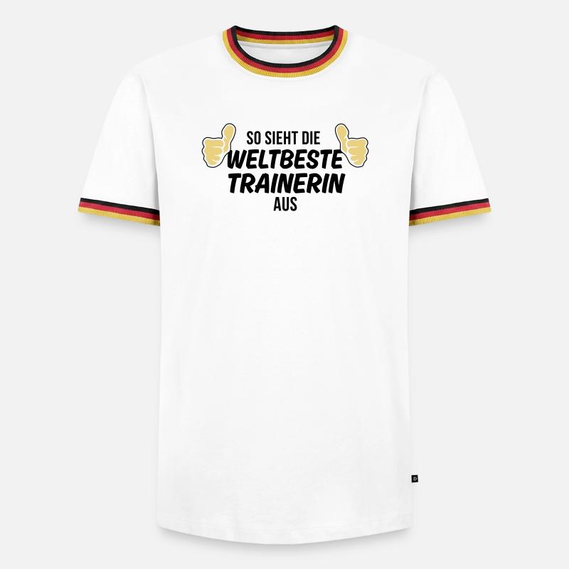 die weltbeste trainerin - Männer Kontrast-T-Shirt - Weiß/Dreifarbig