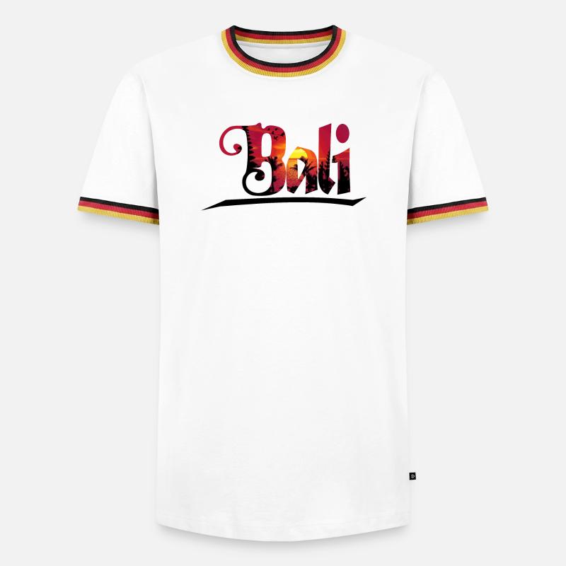 BALI - Männer Kontrast-T-Shirt - Weiß/Dreifarbig