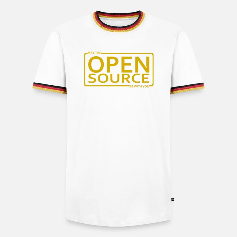 Que l’Open Source soit avec vous - T-shirt contrasté Homme - blanc/tricolore