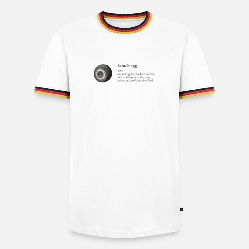 Scotch Egg Dictionary Art Tee - Men's Ringer Shirt - white/tricolour