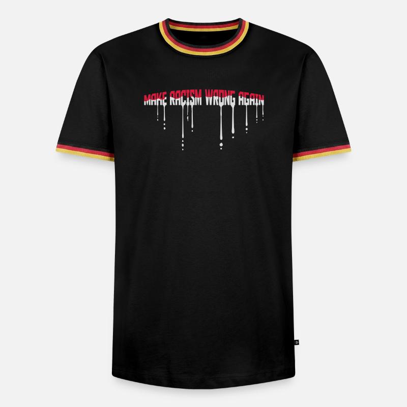 make racism wrong again - Men's Ringer Shirt - black/tricolour