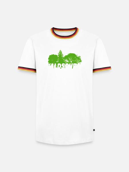 WALDSCHRAT - Männer Kontrast-T-Shirt - Weiß/Dreifarbig